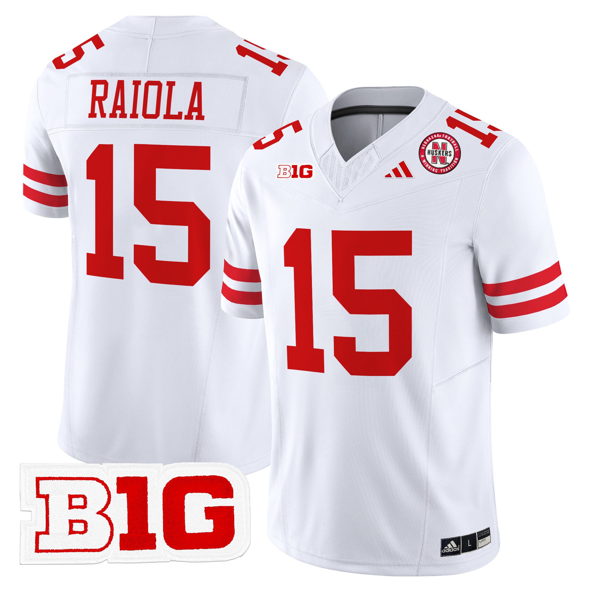 Men Nebraska Cornhuskers #15 Raiola White 2024 Vapor Limited NCAA Jersey